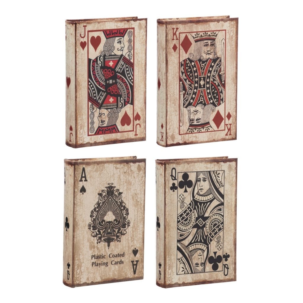 Shop Set Of 4 Vibrantly Colored Vintage Playing Cards Book Boxes 10 On Sale Overstock 29743190