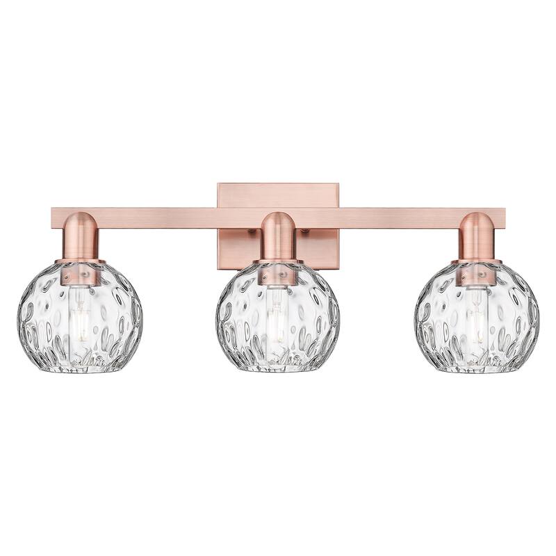 Innovations Lighting Endless Possibilities Arcadia - Athens Water Glass - 3 Light 25" Bath Vanity Light - Antique Copper
