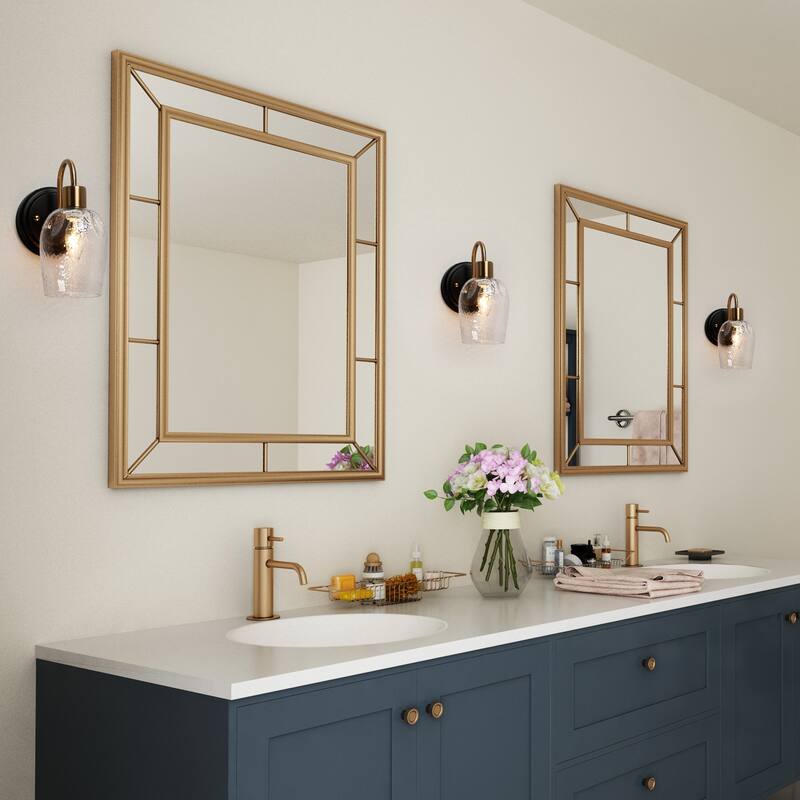 1/2/3/4Light MidCentury Modern Bathroom Vanity Light Black Gold Wine