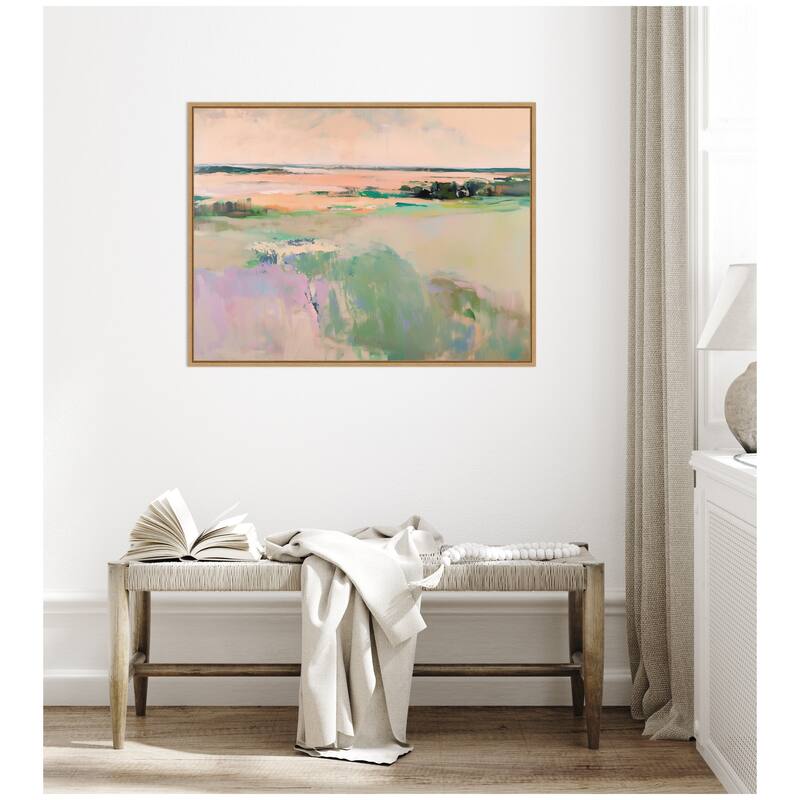 Kate and Laurel Sylvie Pastel Horizon III Framed Canvas by Amy Lighthall
