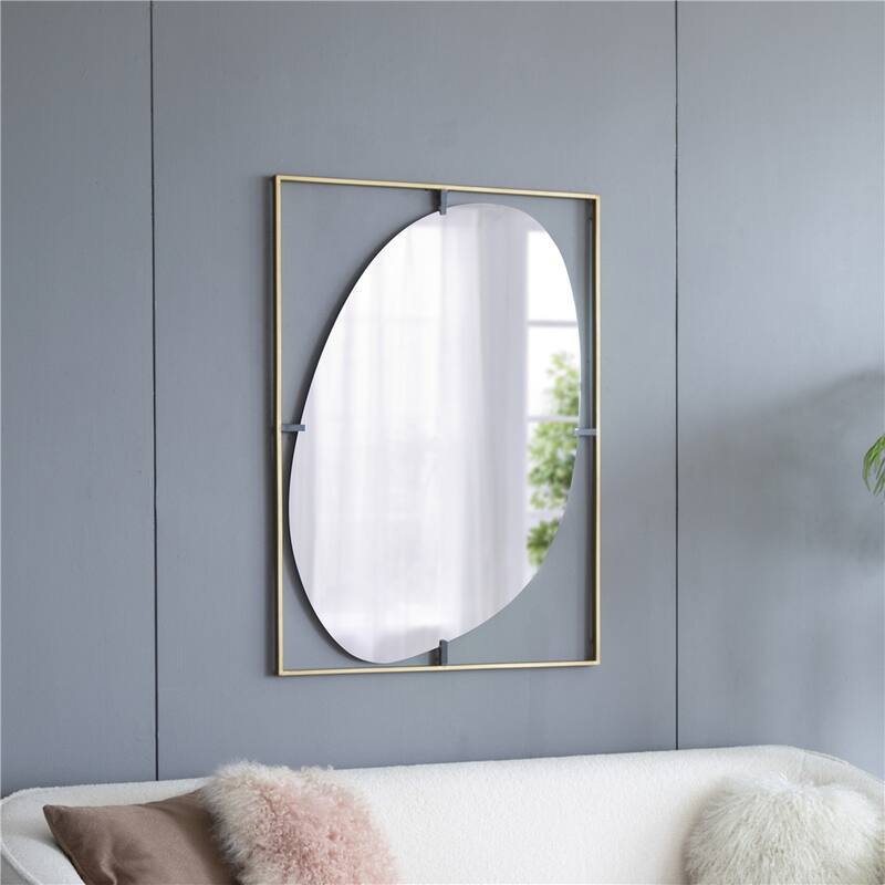 Metal Frame Contemporary Design Mirror for Bathroom