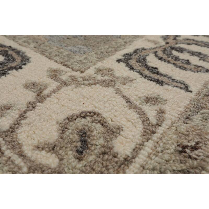 5'x8' Slate Arts & Crafts Wool Area Rug Handcrafted Transitional