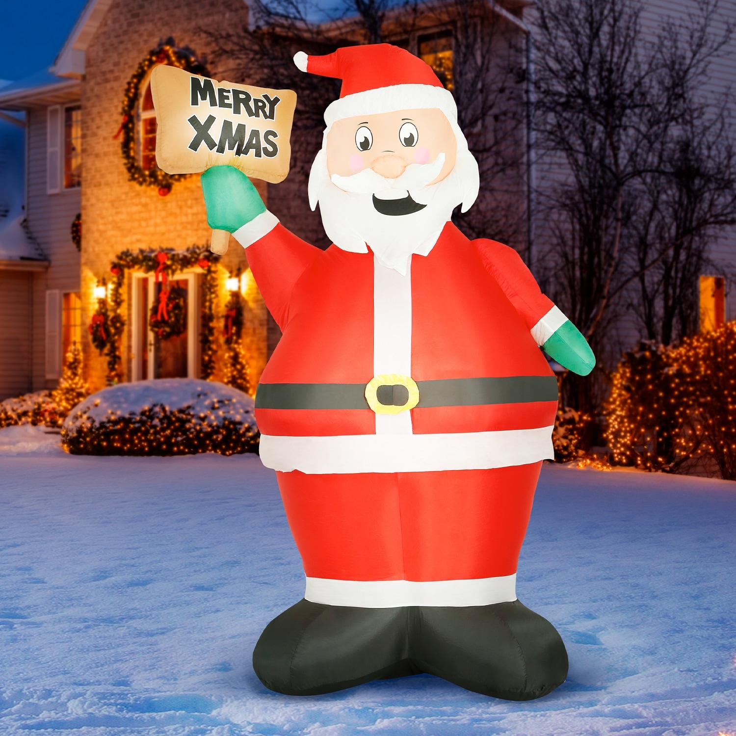 Indoor Outdoor Christmas Inflatable Santa Claus With Candy Animated For Yard Party Lawn Airblown Christmas Decoration With Led Light Home Kitchen Novelty Decorations Umoonproductions Com