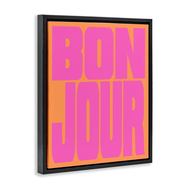 Stupell Bonjour Pink & Orange Framed Floater Canvas Wall Art Design By House of Lulu