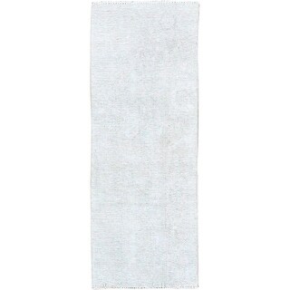 Shahbanu Rugs Vista White Cropped Thin Pure Wool Hand Knotted White ...