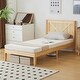 preview thumbnail 23 of 45, Twin Size Solid Wood Platform Bed Frame With Headboard White