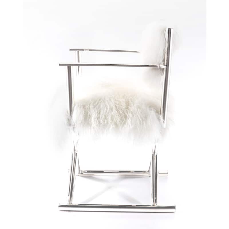 Pasargad Home Paris Love Director's Chair, Ivory - 18"W x 23.5"L x 31"H