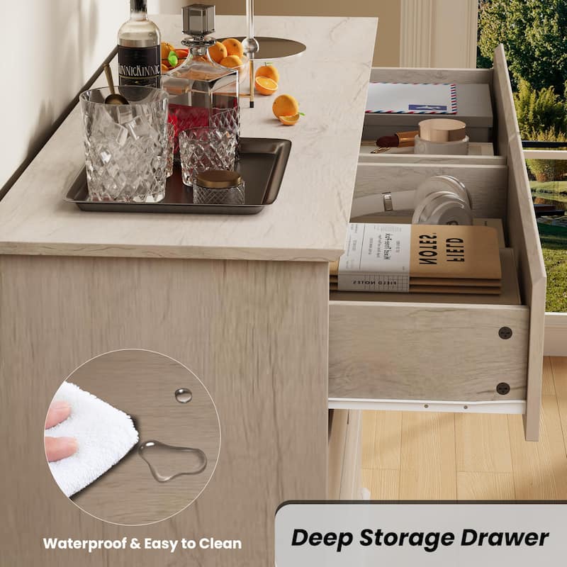 8 Drawer Dressers for Bedroom, Wooden Chest of Drawers with Deep Drawers, Large Double Dresser