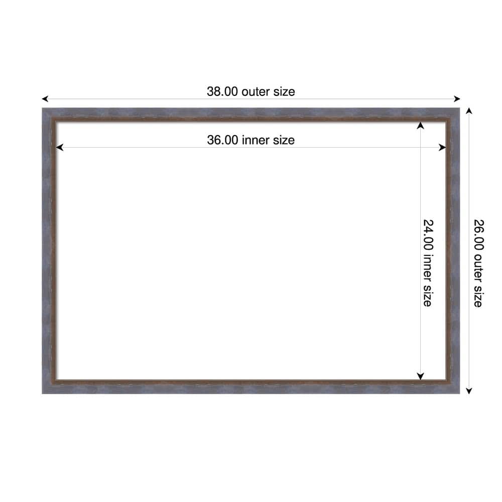 Amanti Art Two Tone Blue Copper Framed Dry Erase Magnetic Board