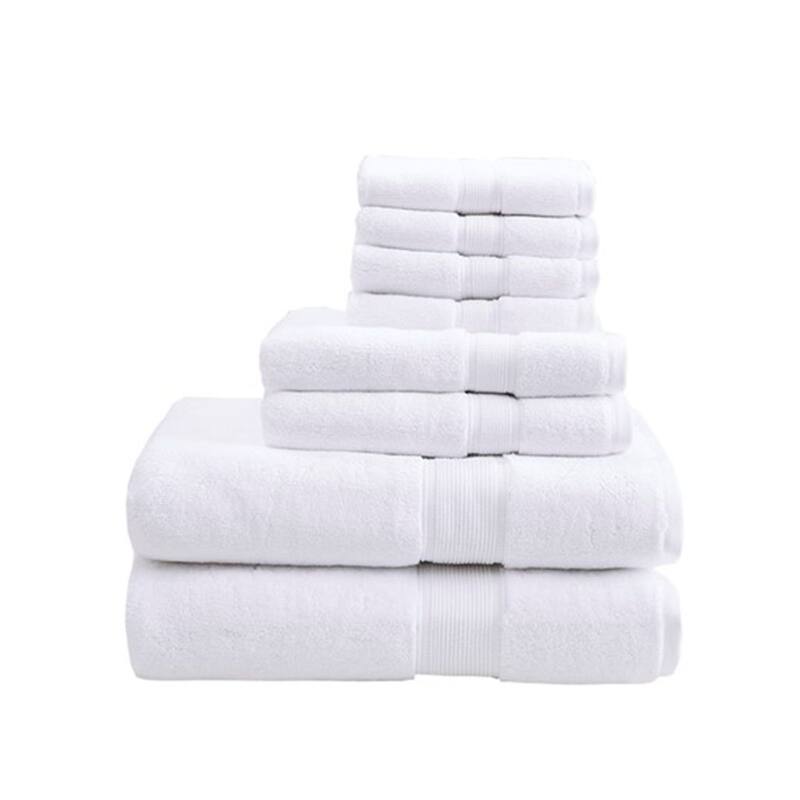 One hundred percent Cotton 8 Piece Antimicrobial Towel Set
