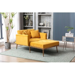 Tufted Velvet Chaise Lounge Chair - Bed Bath & Beyond - 38234879