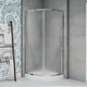 preview thumbnail 21 of 25, OVE Breeze Round Corner Shower Kit with Frosted Glass Sliding Door and Shower Base Pan (Walls not Included) 33" - Chrome