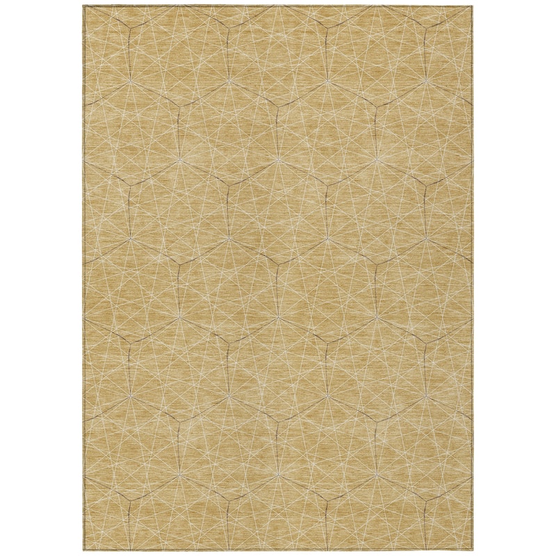 Machine Washable Indoor/ Outdoor Mosaic Geo Chantille Rug