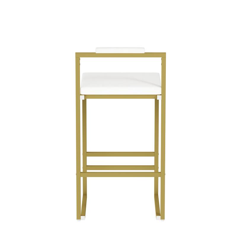 Set of 2 Upholstered Velvet Bar Stools