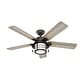 preview thumbnail 2 of 25, Hunter 54" Key Biscayne Outdoor Ceiling Fan with LED Light Kit and Pull Chain, Damp Rated