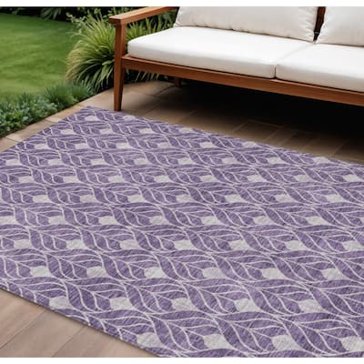 HomeRoots Geometric Transitional Rectangle Outdoor Rug