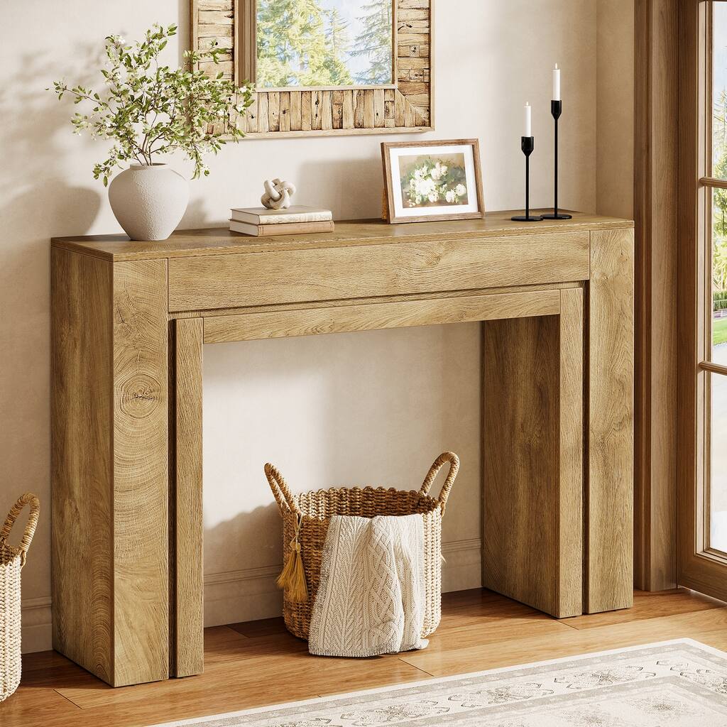 41.3-Inch Modern Farmhouse Entryway Table, Rectangular Console Table