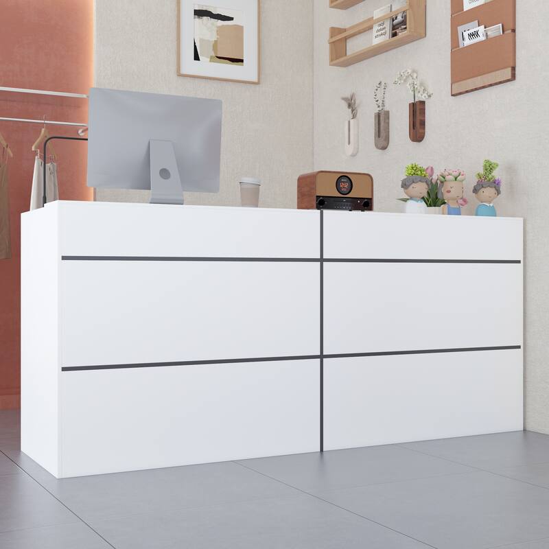 Reception Desk,Transaction Counter Top, Laminate Desktop, Front Table