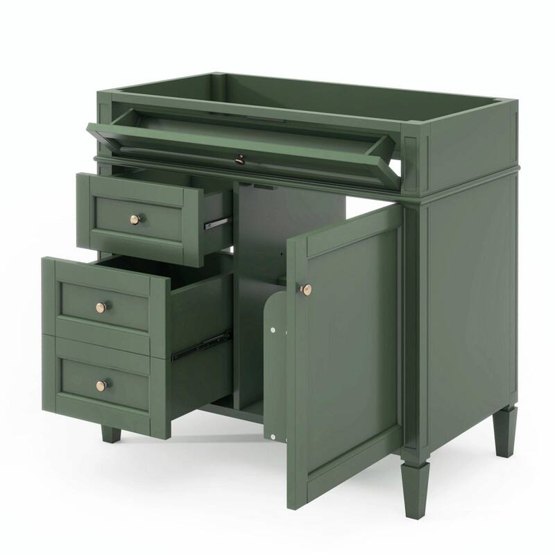 36'' Bathroom Vanity with Top Sink, 3 Drawers for Stylish Storage
