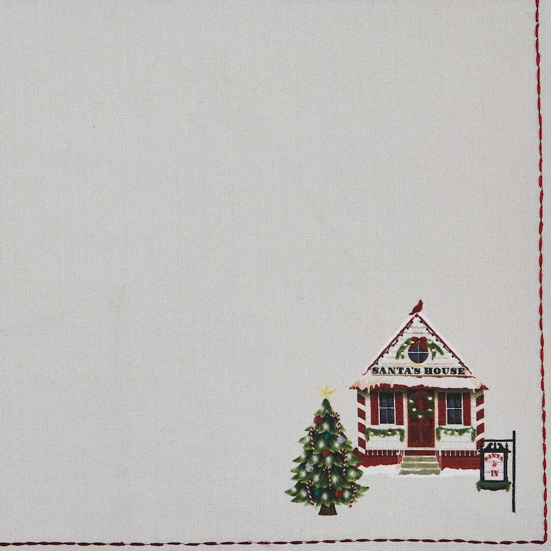 Park Designs White Visit To Santa Placemat Set of 4 - 13" x 19"