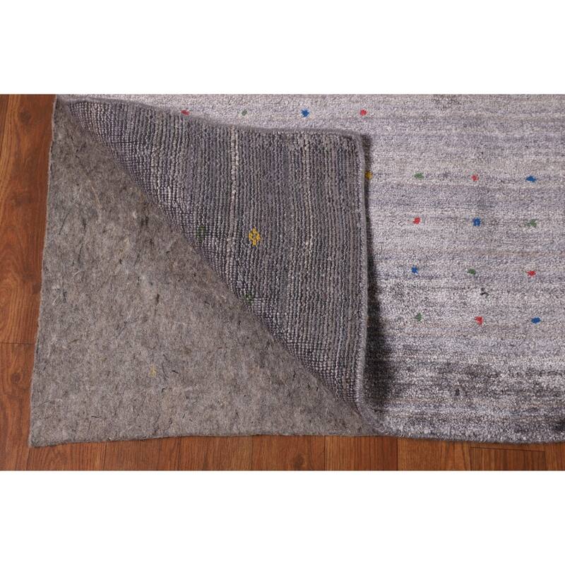 Gabbeh Indian Area Rug Handmade Silk Carpet - 7'10"x 9'9"