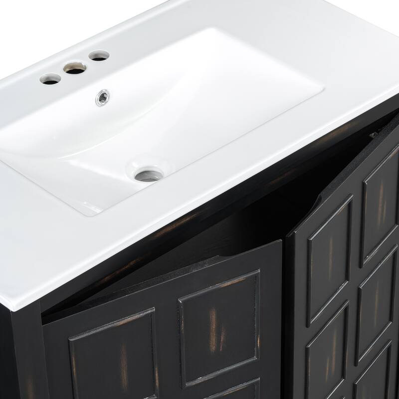 36 " Bathroom Vanity Organizer with Ceramic Sink