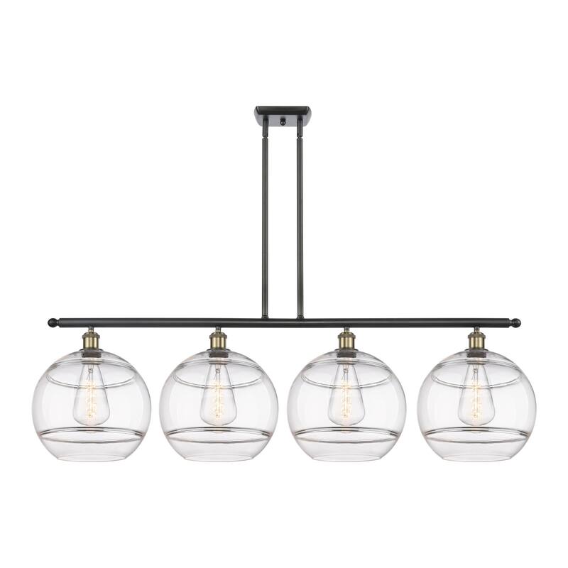 Innovations Lighting 516-4I-14-50 Rochester Linear Rochester 4 Light - Black Antique Brass / Clear