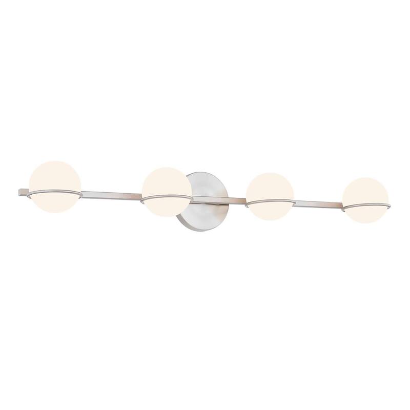 Justice Design Group EVOLV Fusion Centric 4-Light Bath Bar with Opal Glass Shade - Brushed Nickel