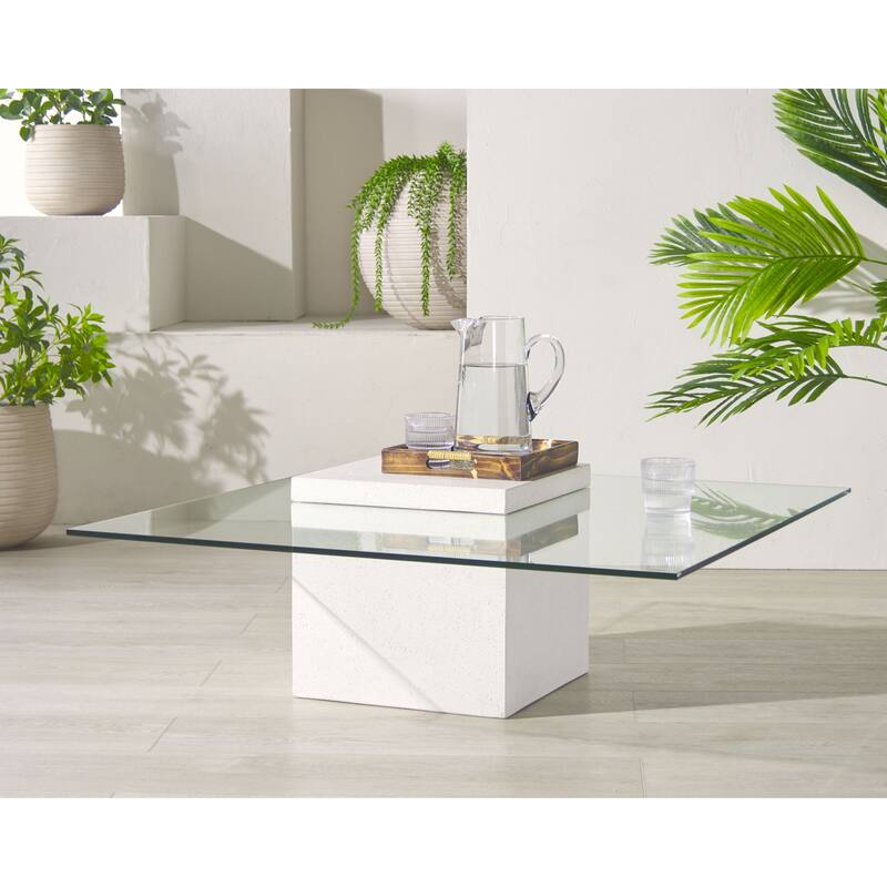 SAFAVIEH Couture Sophibeth Concrete Coffee Table - 39"W x 39"D x 15"H