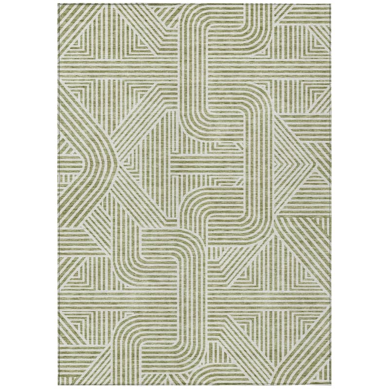 Machine Washable Indoor/ Outdoor Chantille Contemporary Geo Rug