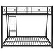 preview thumbnail 5 of 18, Metal Floor Bunk Bed, Twin Over Full,Black