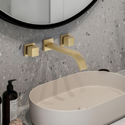 Rbrohant Wall Mounted Faucets, Widespread Bathroom Sink Faucet