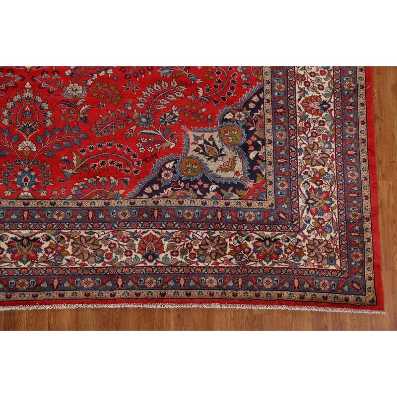 Vintage Vegetable Dye Lilian Persian Area Rug Hand-knotted Wool Carpet - 10'2" x 11'9"