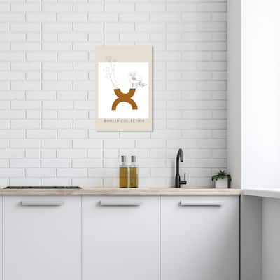 Wynwood Studio Canvas Floral and Botanical Modern Trendy Vase Brown and Modern & Contemporary Wall Art Canvas Print
