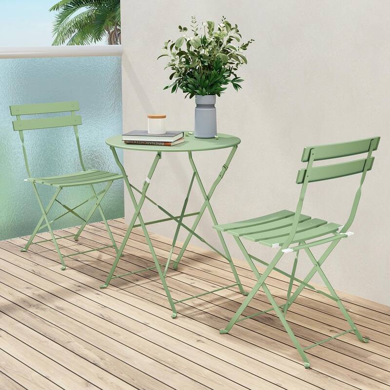 Round 2 Person - 23.6" Long Bistro Set (6 Colors )