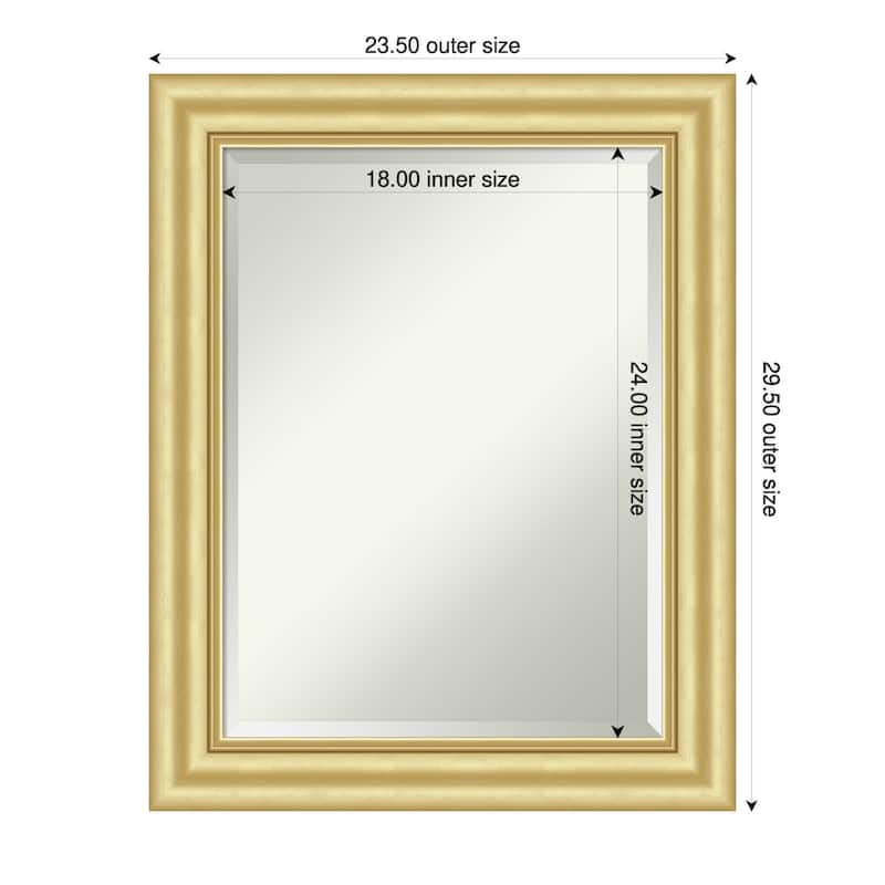 Sophia Beveled Framed Bathroom Vanity Wall Mirror - 24 x 30 in - Sophia Gold