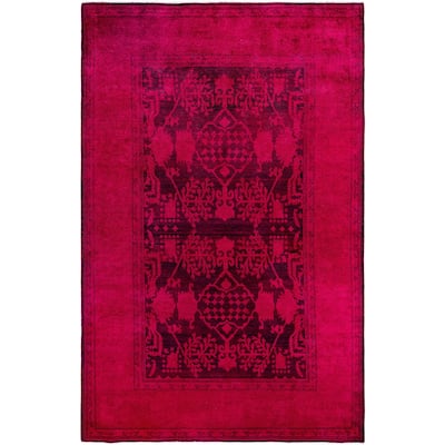Overdyed One-of-a-Kind Hand-Knotted Area Rug - Pink - 6' 1" x 9' 5"