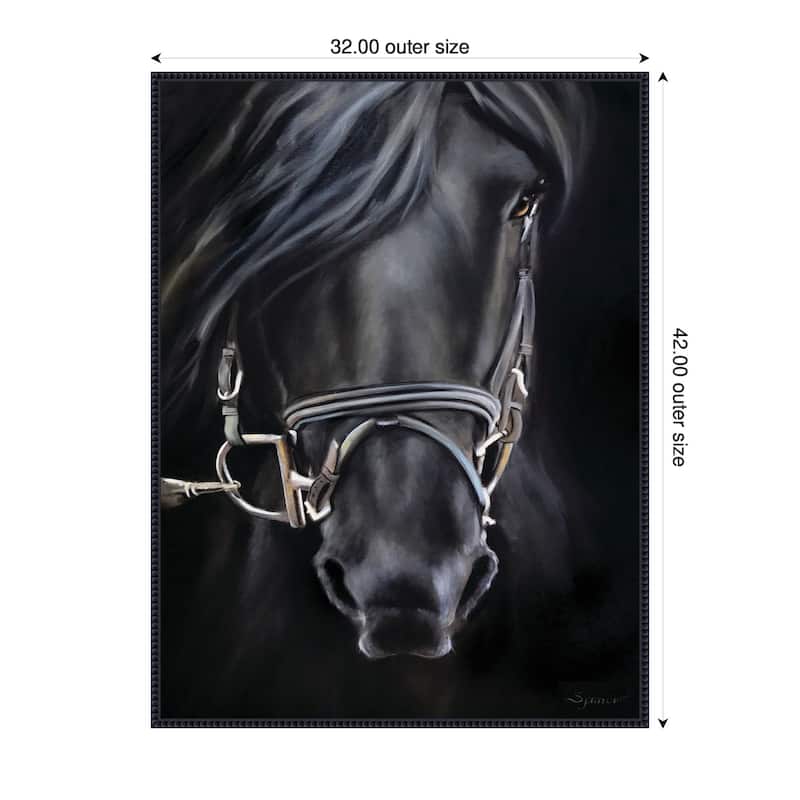 Kate and Laurel Ebony Splendor by Mary Sparrow Framed Canvas Wall Art Print