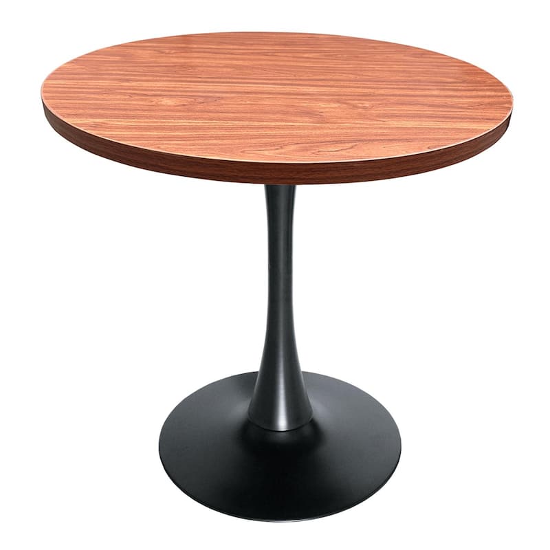 Bristol 36" Round Dining Table for 4 with MDF Top and Sleek Black Iron Base for Kitchen & Dining Room - Cognac Brown
