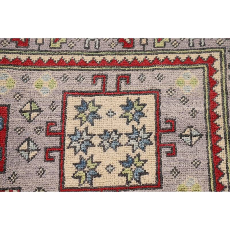 Kazak Oriental Area Rug Handmade Blue Traditional Wool Carpet - 3'11" x 5'11"