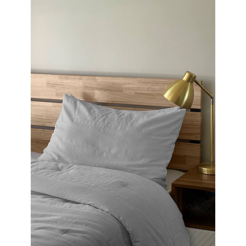 Laurel & Mayfair Waffle Textured Comforter Set, Grey
