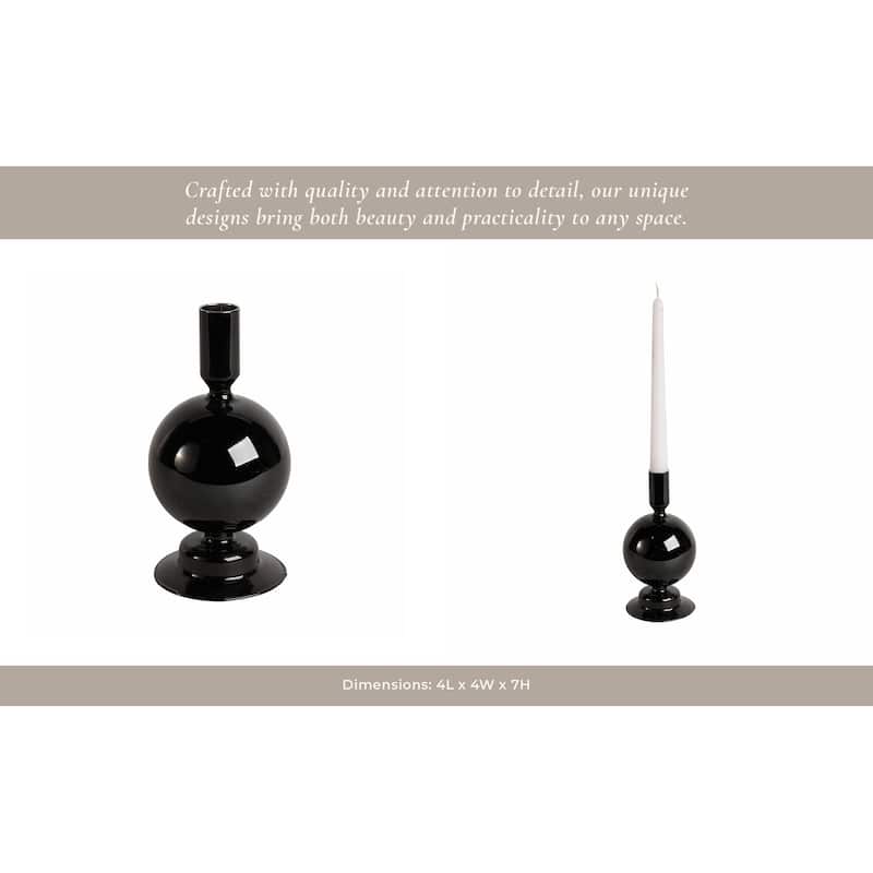 Sagebrook Home Glass Elegance - Illuminate Your Space with Unique Candle Holders - 4" x 4" x 7"