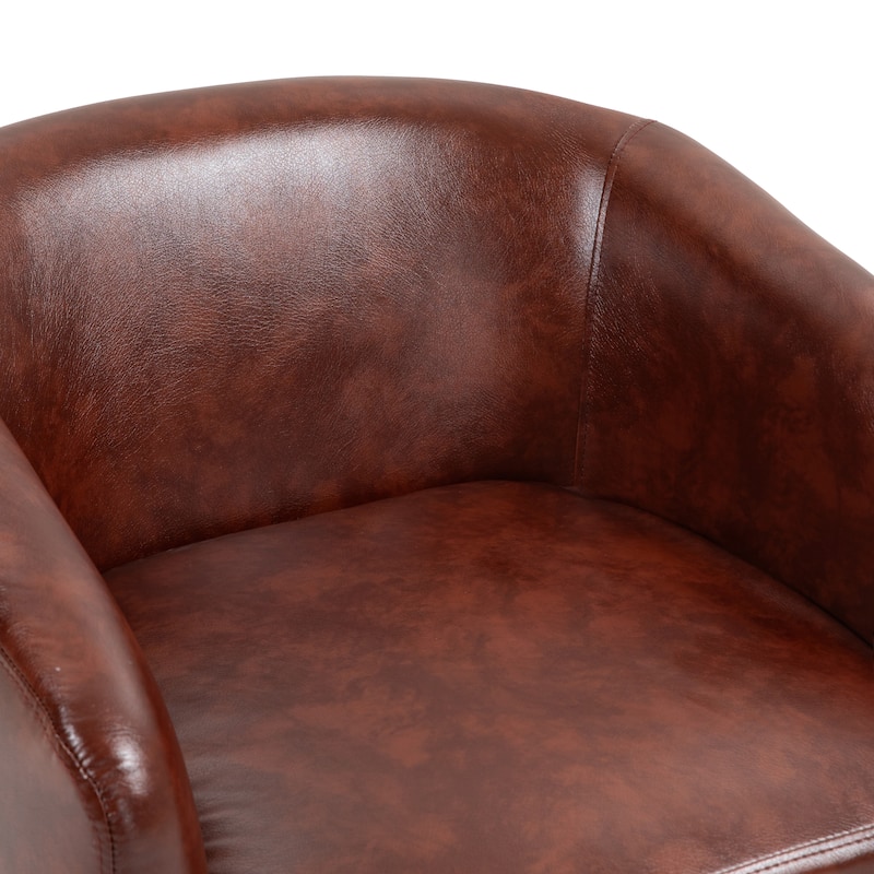Modern Upholstered Swivel Barrel Club Arm Accent Chair for Living Room