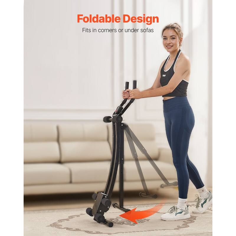 Black AB Workout Machine Equipment with 4 Height Adjustable Perfect for Home Gym - Multi