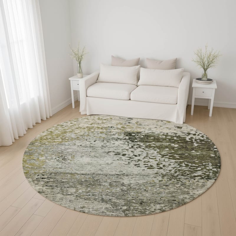 Premium Washable Super Soft Abstract Solid Mayfield Rug - Graphite - 8' x 8'