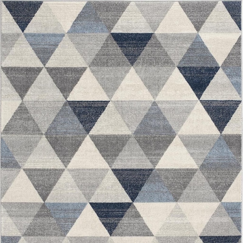 HomeRoots Geometric Coastal Rectangle Area Rug - 36 in. x 27 in. x 0.4 in.