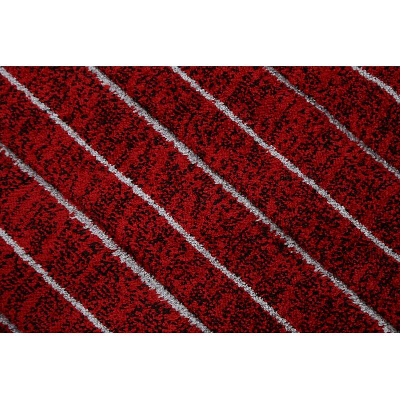 Red Chevron Style Transitional Oriental Turkish Rug Modern Carpet