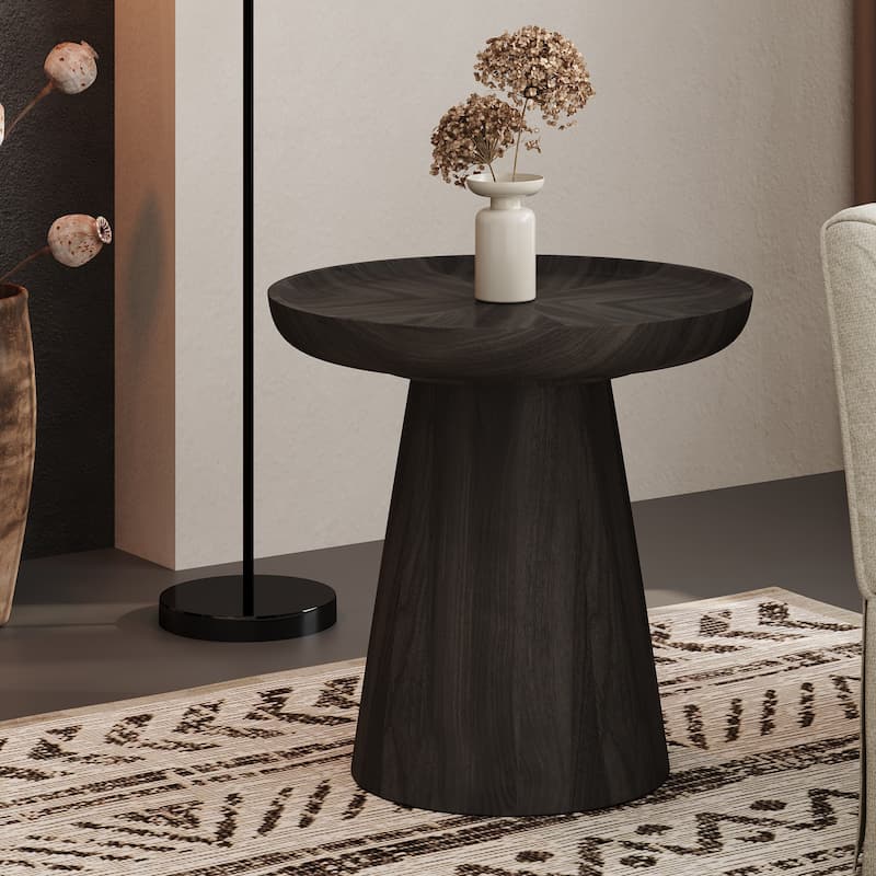 Round Walnut Nesting Coffee Tables | 2-Piece Set & Single Table Options - Modern Stackable Accent Tables