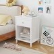 preview thumbnail 4 of 18, Wooden Kids Nightstand with One Drawer and One Shelf