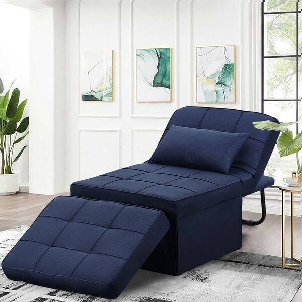 Adjustable Sofa Chair Sleeper Sofa Bed Ottoman Couch with Metal Frame